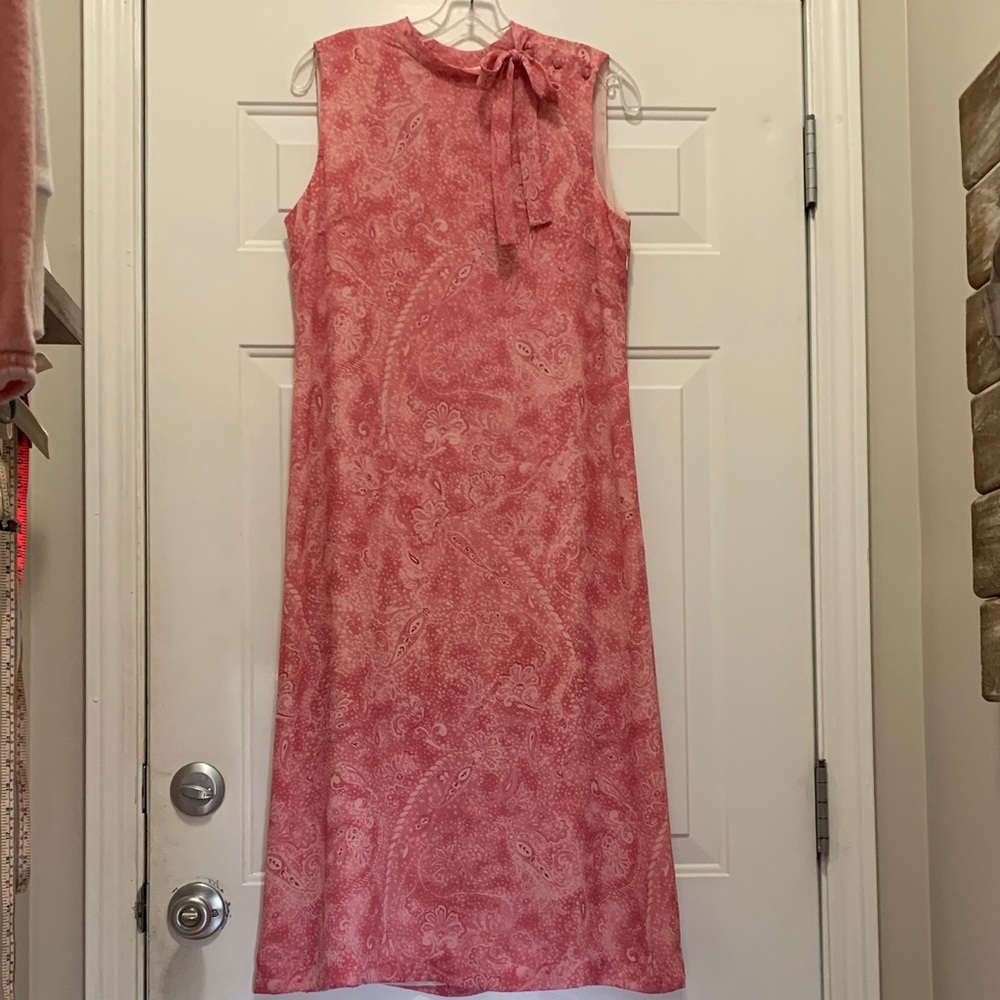 3/$15 Talbots Pink Paisley Maxi Dress Size 12 Petite